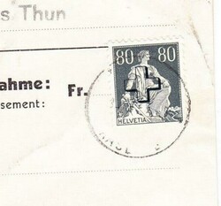 Switzerland OFFICIAL-Sc#O13-NACHNAHME/Remboursement-THUN 1/X/40-TO ...