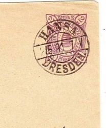 Germany STADT POST-DRESDEN-2 Pfennig POSTAL ENVELOPE(lilac on ...