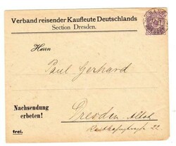 Germany STADT POST-DRESDEN-2 Pfennig POSTAL ENVELOPE(violet on ...
