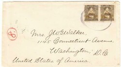 Nicaragua Sc#109e(pair)-RIVAS-MAR/4/1898(faint)-TO USA-VIA SAN JUAN ...