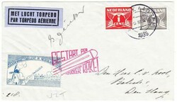 ROCKET MAIL-NETHERLANDS-KATWIJK AAN ZEE-6/III/1935-BLUE LABEL-RED ...