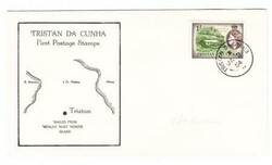 Tristan Da Cunha SG#24-FIRST DAY-TRISTAN DA CUNHA JA/2/54-ILLUSTRATED ...