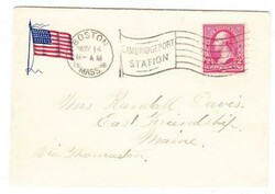 2c BUREAU-SPANISH AMERICAN WAR PATRIOTIC-BICOLOR 45 STAR FLAG-BOSTON ...