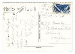 French Oceania Sc#107(single frank)-PAPEETE ILE TAHITI-28/3/41-REAL ...