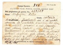 No.313 PRISONER OF WAR CAMP M.E.F.(double oval)-AUG 1943-EGYPT-TO ...
