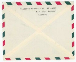 Katanga INTERNATIONAL FAIR ISSUE-Sc#71,#70,#67,#68-KOLWEZI-5/9/61-AIR ...