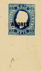 Azores Postal Envelope-HG:B3-DOUBLE ACORES OVERPRINT + 2 ALBINO ...