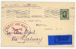 Ireland SG#89-FIRST FLIGHT-Mu#2-GALWAY-26/AUG/29-FLIGHT ...