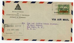 Nicaragua AIR POST OFFICIAL-Sc#CO21(single frank)-MINISTRY DE ...