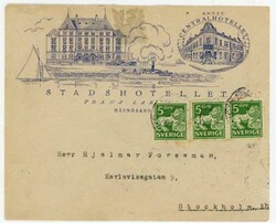 Sweden Sc#126(single,pair)-HARNOSAND-FAINT CANCEL-ILLUSTRATED STADS ...