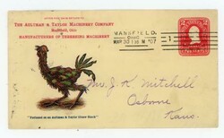 2c WASH POSTAL ENVELOPE-ILLUSTRATED MULTICOLOR CHICKEN-THE AULTMAN & ...