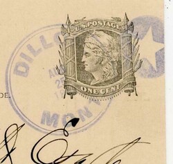 DILLON(Beeaverhead County)MONTANA TERRITORY-FANCY NEGATIVE STAR ...