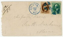D.P.O.-10c &amp; 3c BANKNOTE-GOLD HILL(Storey County)NEVEDA-BLUE ...