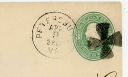 PETERSBURG(Dinwiddie County)VIRGINIA-FANCY CANCEL-CIRCA 1880-POSTAL ...