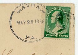 D.P.O.(1863~1951)-AVON(Lebanon County)PENNSYLVANIA-MAY/28/1888-TO ...