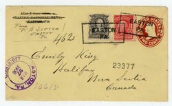 EASTON(Northampton County)PENNSYLVANIA-MAR/27/1908-2c WASH POSTAL ...