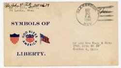 WWII PATRIOTIC ENVELOPE-BICOLOR SHIELDS/FLAG-GOD BLESS ...