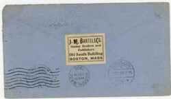 STAMP DEALER LABEL-J.M.BARTEL CO-BOSTON MASS(reverse)_pOSTAL ENVELOPE ...