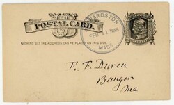 HUBBARDSTON(Worcester)MASSACHUCETTS-FEB/11/1885-POSTAL CARD-Sc#UX7-TO ...