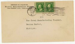 1c FRANKLIN-IMPERF-SC#343-LINE PAIR-LARGE MARGINS-CHICAGO ...