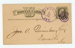 LINCOLN(Logan County)ILLINOIS-JUL/22/1878(dateline)-PURPLE-POSTAL ...