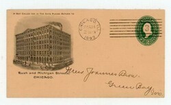 CHICAGO ILLINOIS-MAR/14/1893-POSTAL ENVELOPE-PRIVATE ...