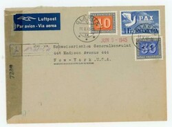 Switzerland PEACE ISSUE-Sc#297,#301,#296-GLARUS-11/V/45-TRANATLANTIC ...