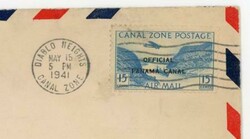 Canal Zone OFFICIAL AIR POST-Sc#CO3(single frank)-SUPERVISING ...