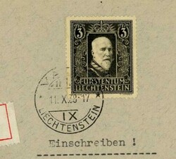 Austria Sc#152-VADUZ-11/X/38-REGISTERED(label)-TO ...