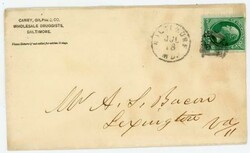 3c BANKNOTE-FANCY JACK-O-LANTERN CANCEL-BALTIMORE MD-JUL/18-CIRCA ...