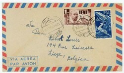 Ifni Sc#52,#C53-SIDI ISNI-13/ABR/59-AIR MAIL-TO BELGIUM-RETURN ...
