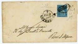 ITALIAN STATE-TUSCANY-Sc#5-FANCY HEART CANCEL-FIRENZE-7/FEB/1852-TO ...