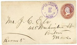 FANCY CANCEL-D.P.O.-EAST BROWNFIELD-OXFORD CO-L.A.COLE,P.M ...