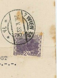 Austria TYPEWRITER CARD-Sc#345(single frank)-WIEN-26/V/33-AIR MAIL-TO ...