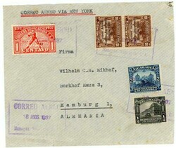 Nicaragua Sc#RA55,#C163(pair)#654,#652-MANAGUA-18/AGOS/1937-AIR ...