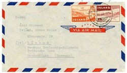 Iceland Sc#C21,#C23-REYKJAVIK-4/VIII/48-AIR MAIL-TO OCCUPIED GERMANY