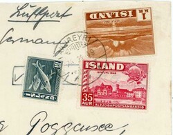 Iceland Sc#222,#251,#254-AKUREYRI-24/11/49-AIR MAIL-TO ...