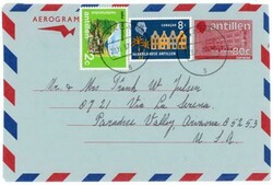 Netherlands Antilles POSTAL AEROGRAMME-UPRATED-Sc#332 ...