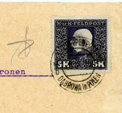 Austria MILITARY STAMP-Sc#47(single frank)-USED IN POLAND-K.u.K ...