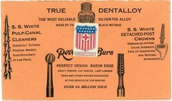 ILLUSTRATED DENTAL ADVERTISING-S.S.WHITE DENTAL Mfg.CO.-RETURN ...