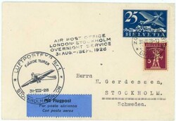 Great Britain FIRST FLIGHT-Mu#152b-LONDON 31/VIII/1928-NIGHT ...