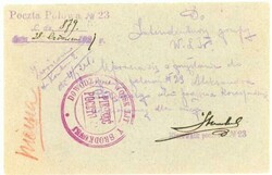 Poland MILITARY MAIL-POCZTA POLOWA No.23-29/V/1921-TO HEADQUARTERS OF ...