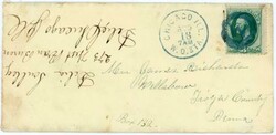 3c BANKNOTE-CHICAGO BLUE FANCY CANCEL-CHICAGO ILL-W.D.STA ...