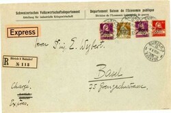 Switzerland WAR BOARD OF TRADE ISSUE-Sc#105(x2)#108,#104-ZURICH ...