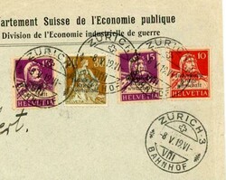 Switzerland WAR BOARD OF TRADE ISSUE-Sc#105(x2)#108,#104-ZURICH ...