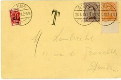 Belgium POSTAGE DUE-Sc#J5-BISECT-GENK-28/8/19-POSTCARD-NO ...