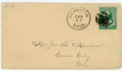 GUNNISON(Gunnison County)COLORADO-Sc#213-FEB/17-CIRCA 1888-TO CANON ...