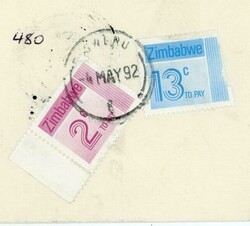Zimbabwe SG#775-KOPJE-TO GWERU-30/APR/92-BACKSTAMPED-POSTAGE ...