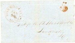 MONROEVILLE(Huron County)OHIO-JAN/24-1850(dateline) `5` (red)-FOLDED ...