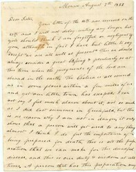 MONROE(Butler County)OHIO-AUGUST/9th-1833(dateline)Handwritten ...